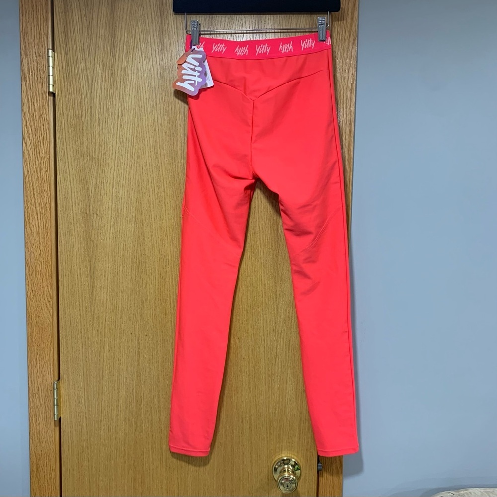 Yitty Major Label Smoothing High Waist Leggings in Neon Orange - Size Small - Picture 2 of 4